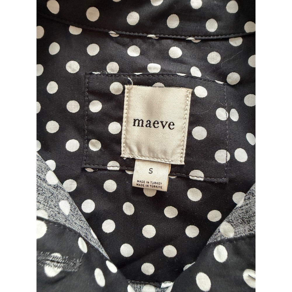 Anthropologie Maeve Bettina Tiered Cotton Midi Dress Polka Dot Swan Size S - Picture 5 of 11